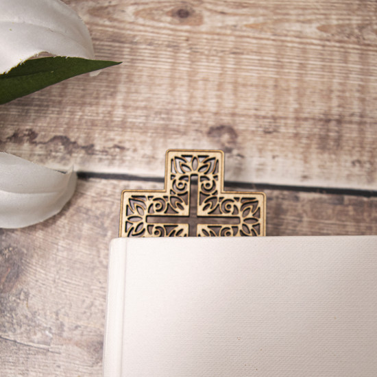 Wooden Cross Bookmark - Maple