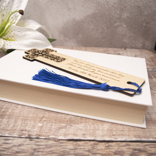 Wooden Cross Bookmark - Maple