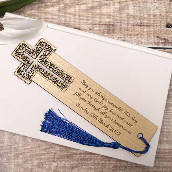 Wooden Cross Bookmark - Maple