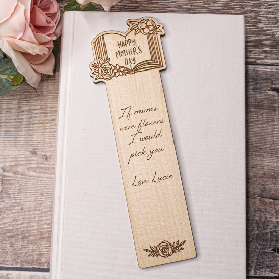 Wooden Mother's Day Bookmark - Flowers