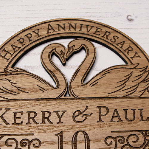 Wooden Anniversary Swans Cake Topper Wooden Anniversary Swans Cake Topper