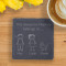 Slate Coaster - Stick Figure Family