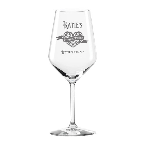 Engraved Wine Glass - Healing Potion