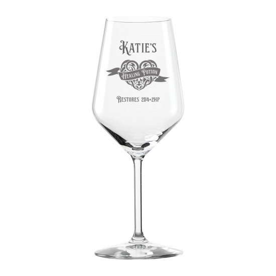 Engraved Wine Glass - Healing Potion