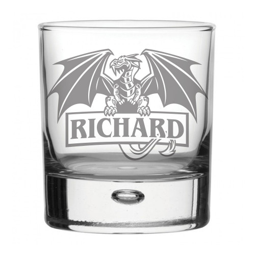 Engraved Whiskey Glass - Dragon