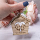 Peeking Lovebirds in House Keyring Peeking Lovebirds in House Keyring