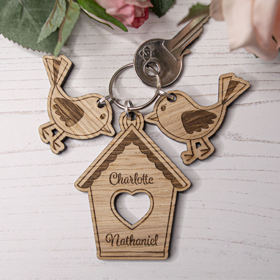 Lovebirds and House Keyring Lovebirds and House Keyring