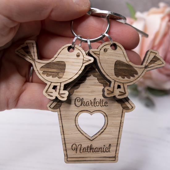 Lovebirds and House Keyring Lovebirds and House Keyring
