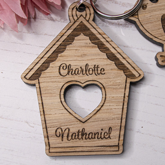 Lovebirds and House Keyring Lovebirds and House Keyring