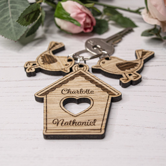 Lovebirds and House Keyring Lovebirds and House Keyring
