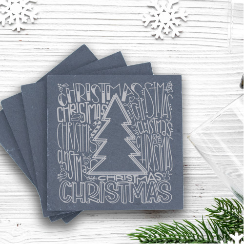 Graffiti Art Christmas Tree Coasters