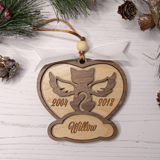Cat Memorial Christmas Ornament