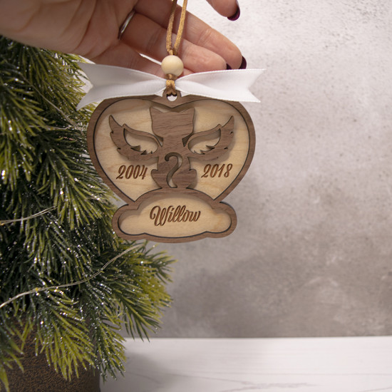 Cat Memorial Christmas Ornament