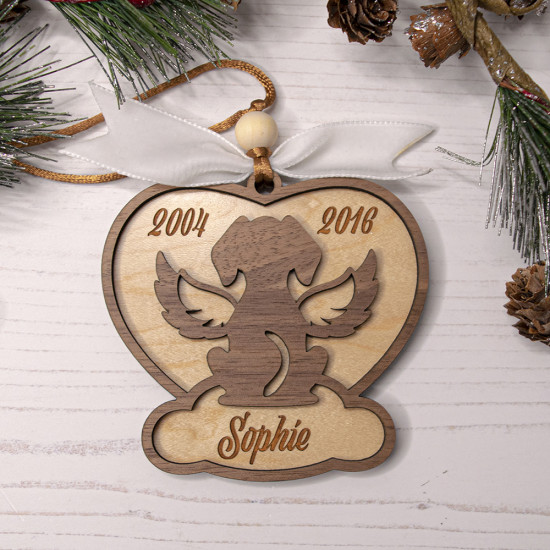 Dog Memorial Christmas Ornament