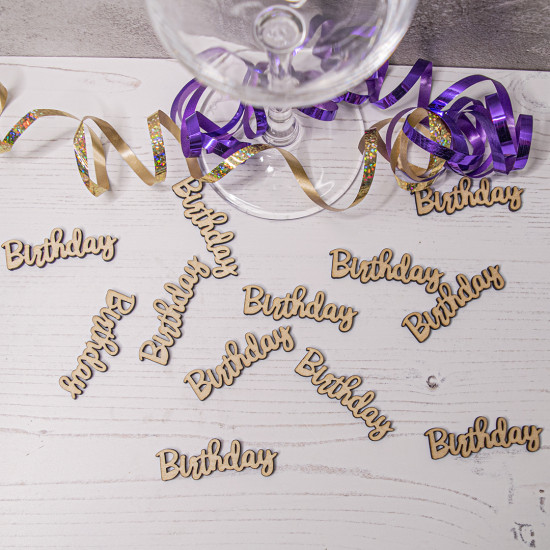Wooden Birthday Party Table Confetti