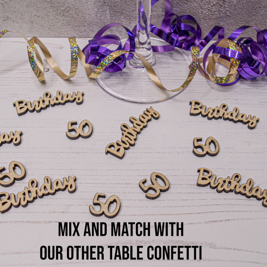 Wooden Birthday Party Table Confetti
