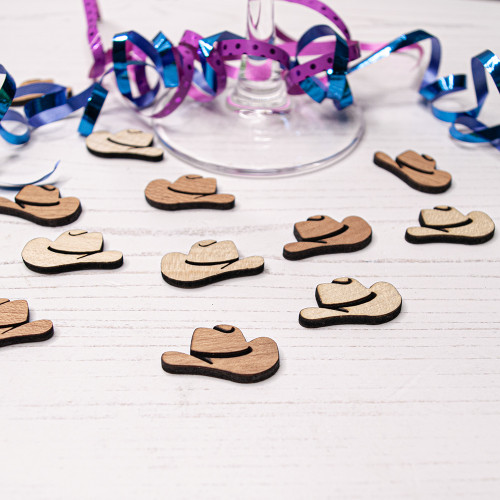 Wooden Cowboy Hat Table Confetti Wooden Cowboy Hat Table Confetti