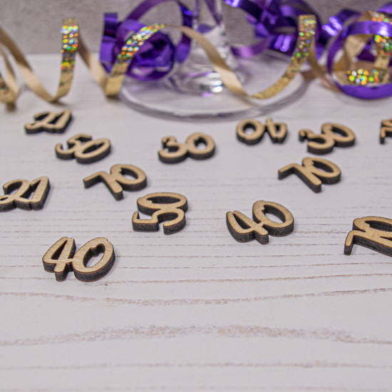 Wooden Number Table Confetti - Maple