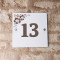 Contemporary Floral House Number Sign - White