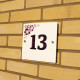 Contemporary Floral House Number Sign - White