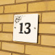 Contemporary Floral House Number Sign - White