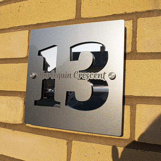 Contemporary House Number Sign
