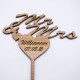 Wooden Wedding Cake Topper -  Mr & Mrs