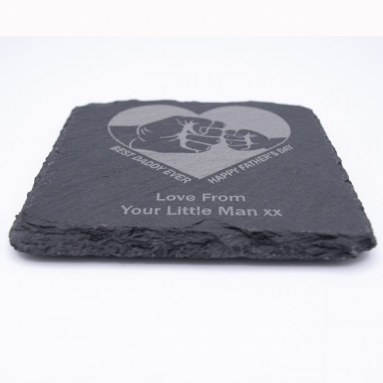 Slate Coaster - Fist Bump