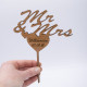 Wooden Wedding Cake Topper -  Mr & Mrs