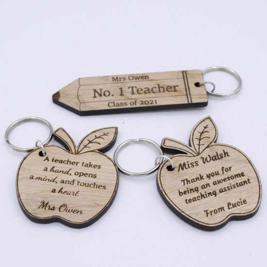 Personalised Teacher Keyring – Engraved Gift, Thank You, End Of Term