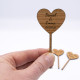 Wooden Heart Cupcake Toppers - Cherry