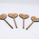 Wooden Heart Cupcake Toppers - Cherry
