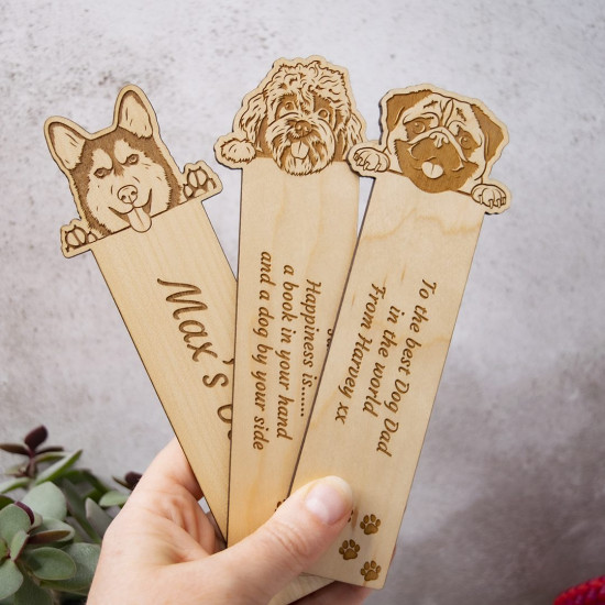 Wooden Pug Bookmark