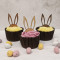 Wooden Bunny Ears Cupcake Toppers