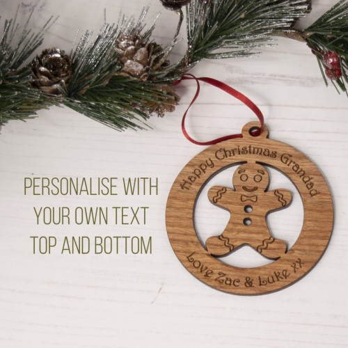 Wooden Christmas Tree Bauble - Gingerbread Man