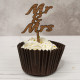 Wooden Wedding Cupcake Toppers
