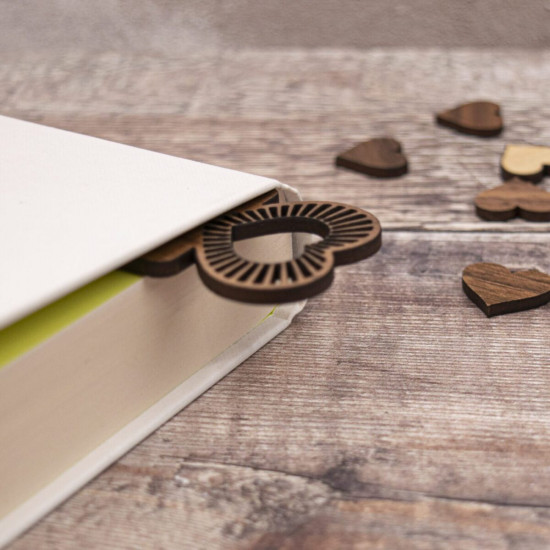Wooden Heart Top Bookmark