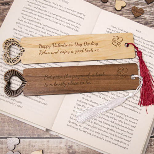 Wooden Heart Top Bookmark