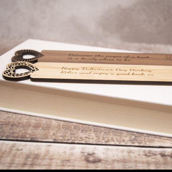 Wooden Heart Top Bookmark