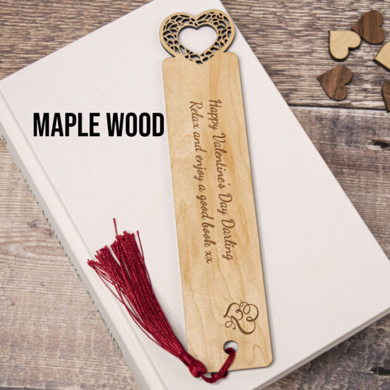 Wooden Heart Top Bookmark