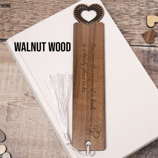 Wooden Heart Top Bookmark