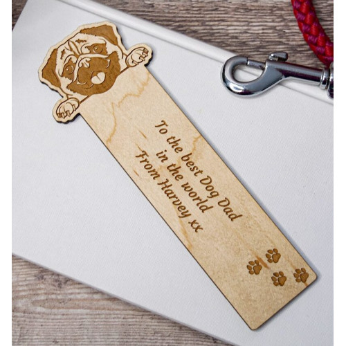Wooden Pug Bookmark