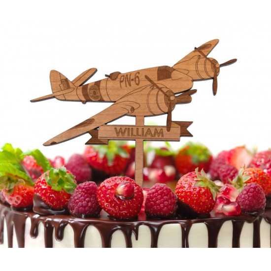 Wooden WW2 Plane Cake Topper
