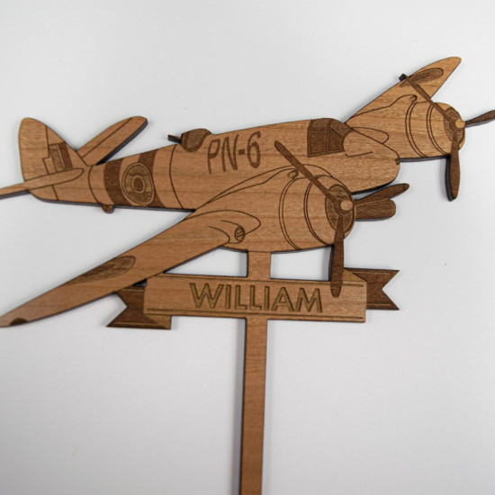 Wooden WW2 Plane Cake Topper
