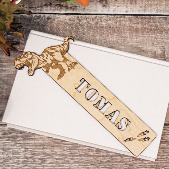 Wooden Dinosaur Bookmark