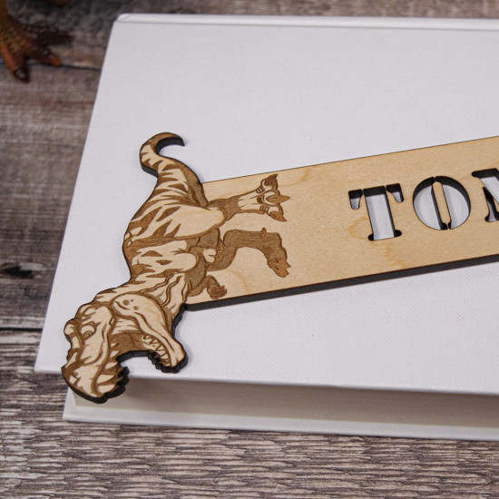 Wooden Dinosaur Bookmark