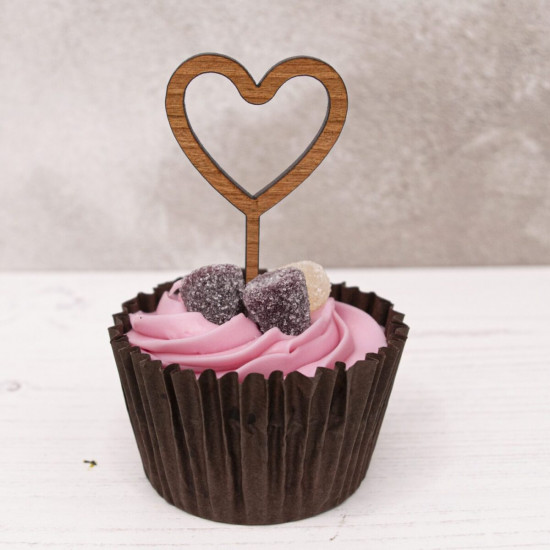 Wooden Wedding Cupcake Toppers