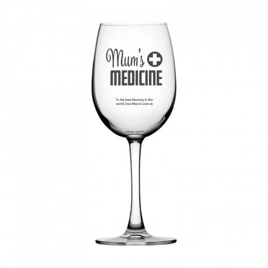 Engraved Wine Glass - Mums Medicine