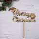 Wooden Christmas Cake Topper