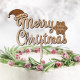 Wooden Christmas Cake Topper